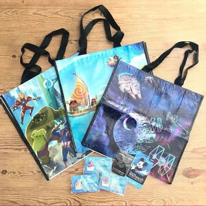 Disney D23 Limited Edition  Pins and Reusable Bags